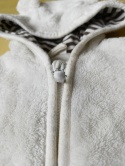 Bluza niemowlęca H&M 56 biała miś kaptur ocieplana