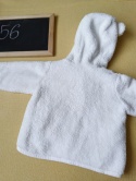 Bluza niemowlęca H&M 56 biała miś kaptur ocieplana