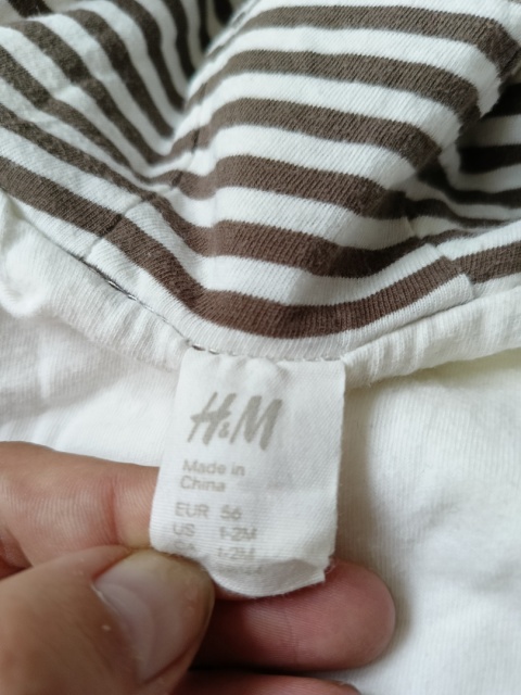 Bluza niemowlęca H&M 56 biała miś kaptur ocieplana