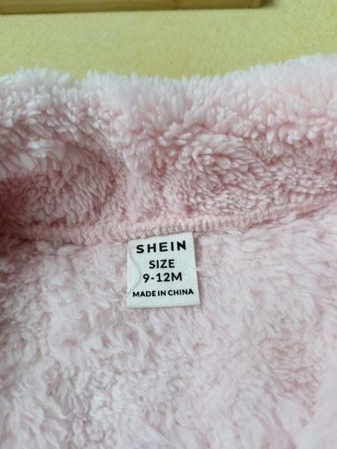 Bluza polarowa SHEIN 9-12 mies. różowa pluszowa