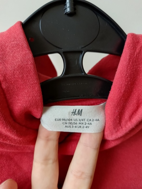 Bluza z kapturem H&M 98/104 dwukolorowa czerwona granatowa