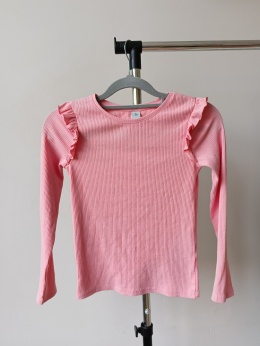Bluzka dziewczęca prążkowana TU 140 różowa falbanki 10 lat