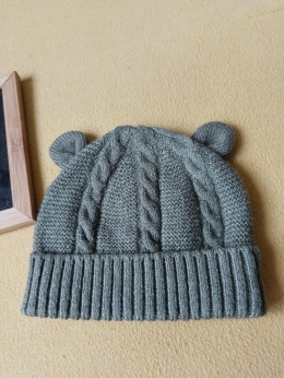 Czapka niemowlęca George 56/62 khaki z uszkami