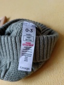 Czapka niemowlęca George 56/62 khaki z uszkami
