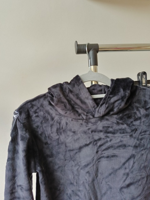 Dres dziewczęcy welurowy komplet bluza + spodnie 10 lat czarny