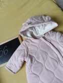 Kombinezon niemowlęcy George 56 różowy ocieplany z uszkami