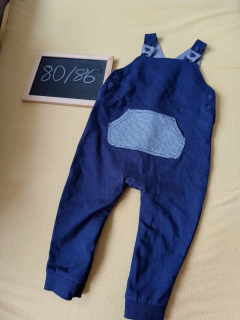 Ogrodniczki niemowlęce George 80/86 granatowe bawełniane unisex