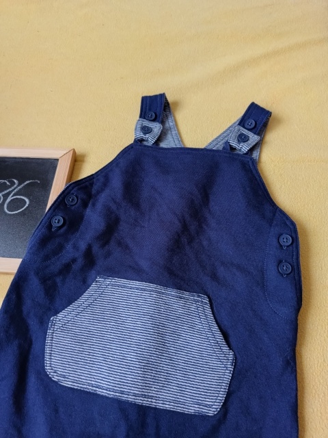 Ogrodniczki niemowlęce George 80/86 granatowe bawełniane unisex