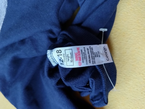 Ogrodniczki niemowlęce George 80/86 granatowe bawełniane unisex