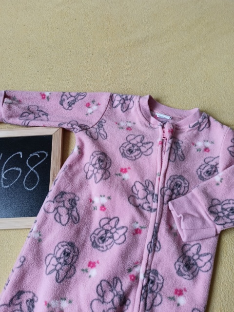 Pajac polarowy Disney Baby 62/68 różowy w kwiatki