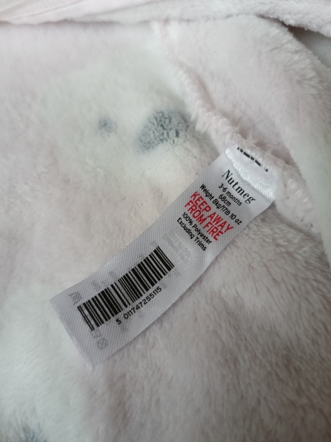 Pajac polarowy Nutmeg 68 różowy misie ciepły