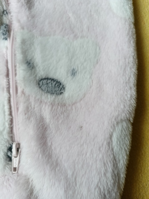 Pajac polarowy Nutmeg 68 różowy misie ciepły