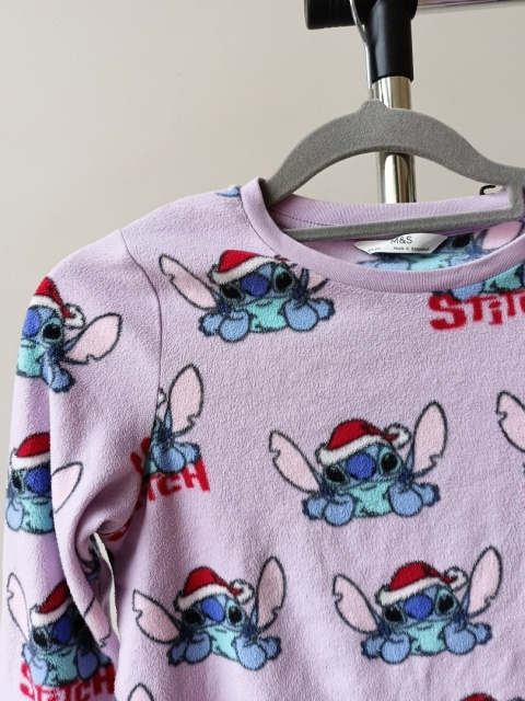 Piżama dziewczęca Stitch M&S 134 komplet polar Disney 8-9 lat