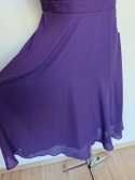 Sukienka BPC Premium 42 L fioletowa koronka elegancka rozkloszowana midi