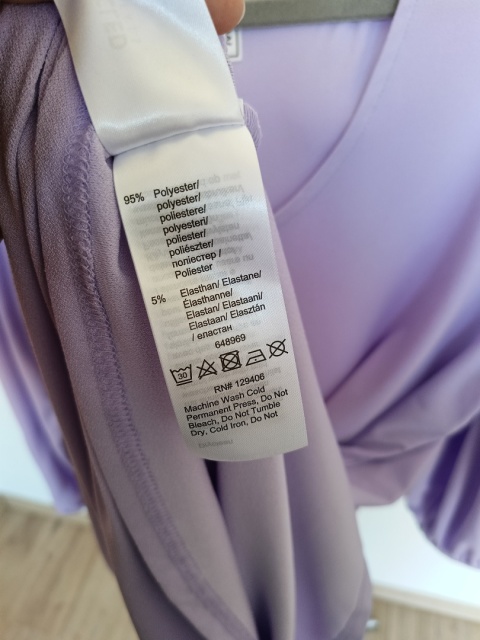 Lawendowa sukienka RAINBOW 44/46 oversize luźna rękaw 3/4