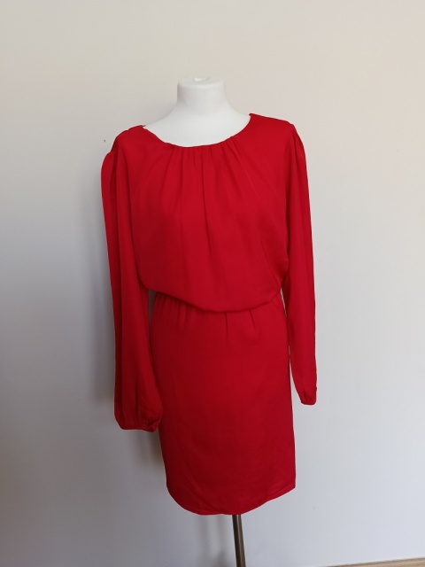 Czerwona sukienka BODYFLIRT 50 oversize elegancka wiązana