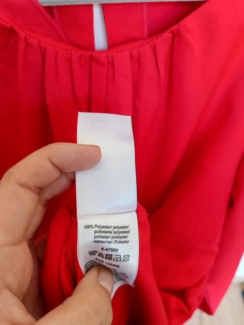 Czerwona sukienka BODYFLIRT 50 oversize elegancka wiązana