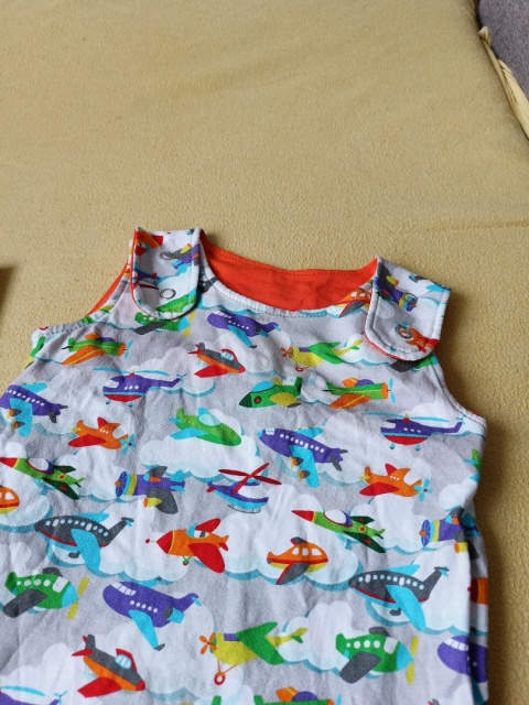 Rampers niemowlęcy samoloty 62/68 handmade