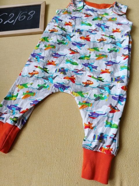 Rampers niemowlęcy samoloty 62/68 handmade