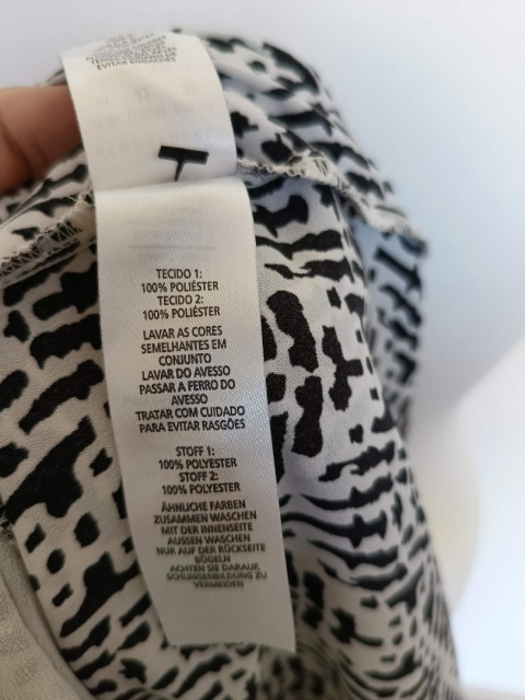 Sukienka Atmosphere czarno-biała wzór geometryczny neonowe wykończenie r. 42