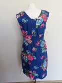 Sukienka Joules L niebieska w kwiaty bawełniana bez rękawów midi