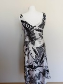 Sukienka damska Iwa Collection czarno biała midi r.42 kopertowy dekolt elegancka