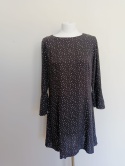 Sukienka damska papaya czarna w groszki r. 44 rękaw 3/4 rozkloszowana