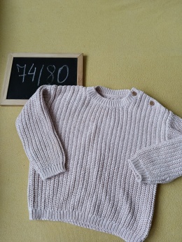 Sweter George 9-12 mies. 74/80 różowy dzianinowy
