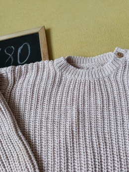 Sweter George 9-12 mies. 74/80 różowy dzianinowy