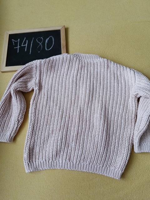 Sweter George 9-12 mies. 74/80 różowy dzianinowy