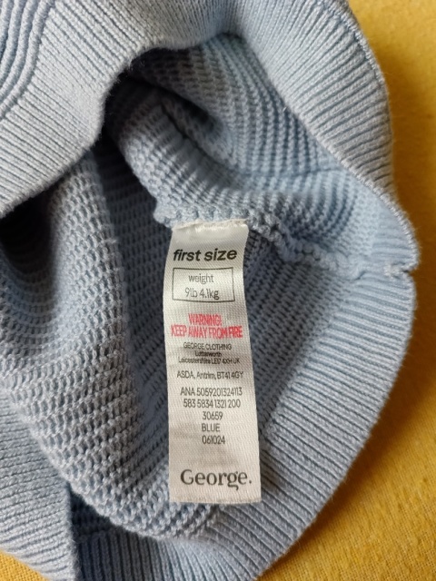 Sweterek niemowlęcy George 56 niebieski