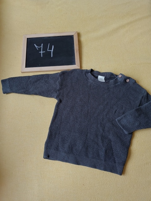 Sweterek niemowlęcy H&M 74 (6-9 m-cy) szary bawełniany