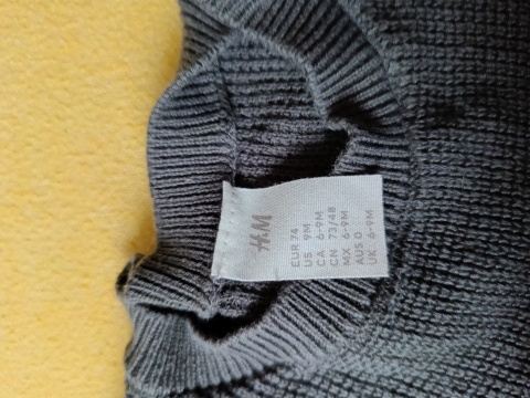 Sweterek niemowlęcy H&M 74 (6-9 m-cy) szary bawełniany