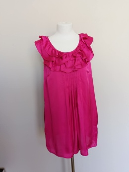 Tunika damska new look neon róż r.42 falbanki krótka sukienka