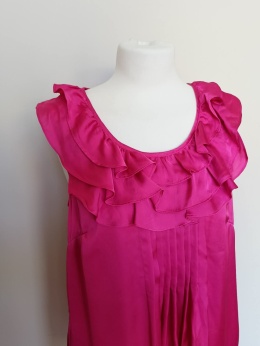 Tunika damska new look neon róż r.42 falbanki krótka sukienka