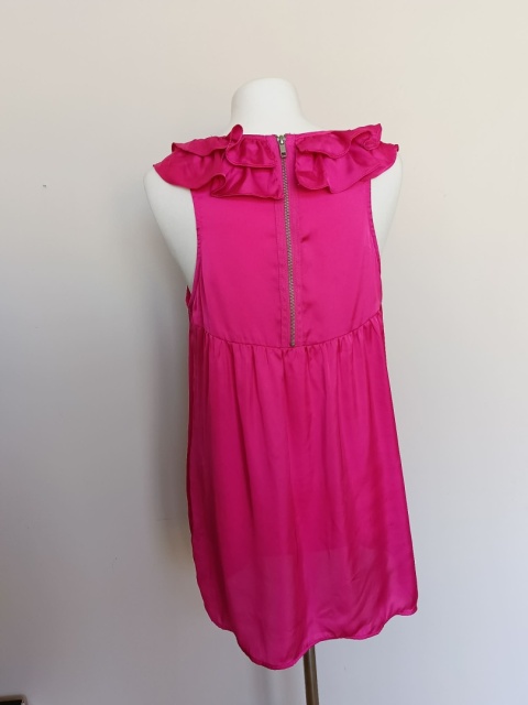 Tunika damska new look neon róż r.42 falbanki krótka sukienka